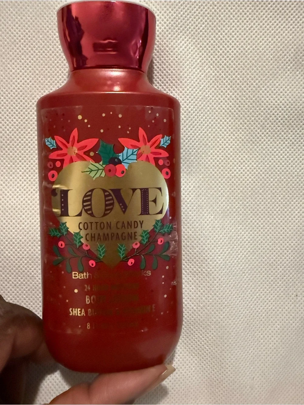 Bath & Body Works LOVE Cotton Candy Champagne Body Wash - Red & Gold